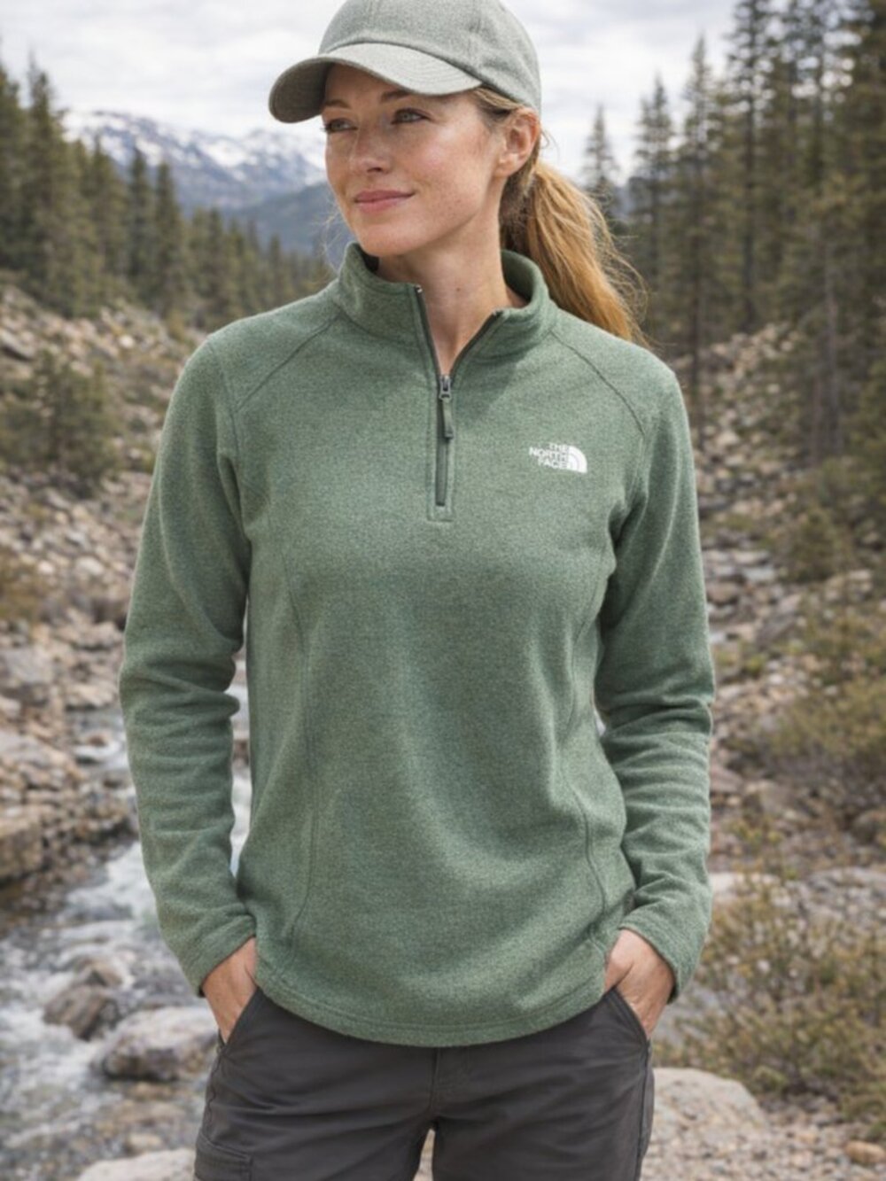 The North Face sage green fleece